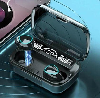 imax Premium M10 TWS Bluetooth 5.1 Wireless Earbuds Super Deep Bass with Mic & Charging Case – Black I ZSNGG02