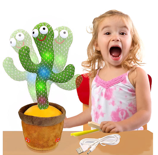 Talking Cactus Toy |Dancing & Repeating Fun for Babies | Rechargeable Musical Cactus| Baby Learning Toy (0-6 Yrs)-ZEKD10