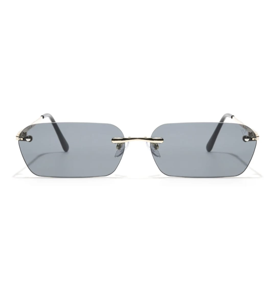 Premium Sunglasses Underdog | Black Rimless Rectangle Sunglasses ZEST202520