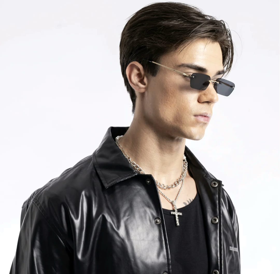 Premium Sunglasses Underdog | Black Rimless Rectangle Sunglasses ZEST202520