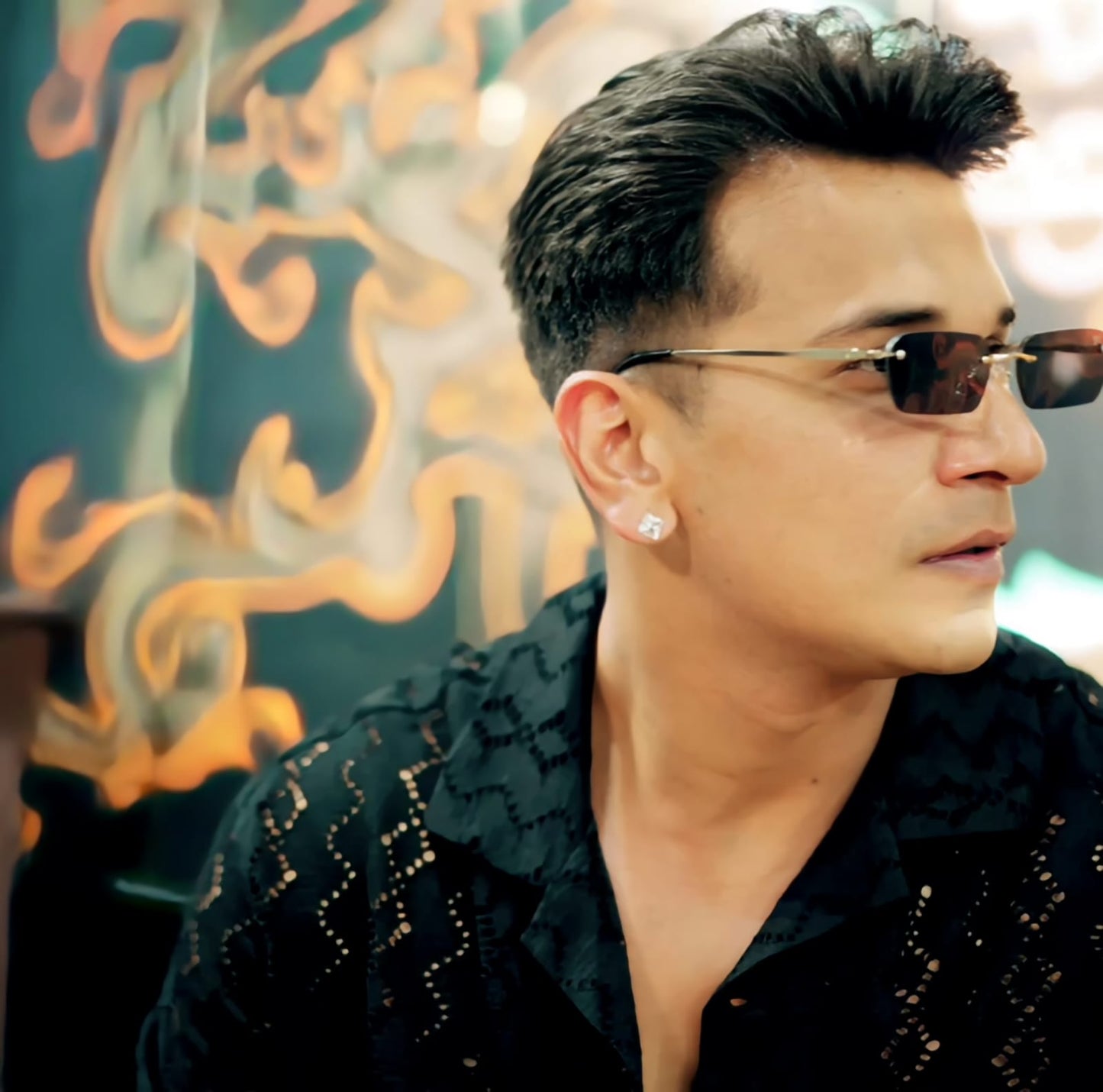 Premium Sunglasses Underdog | Black Rimless Rectangle Sunglasses ZEST202520