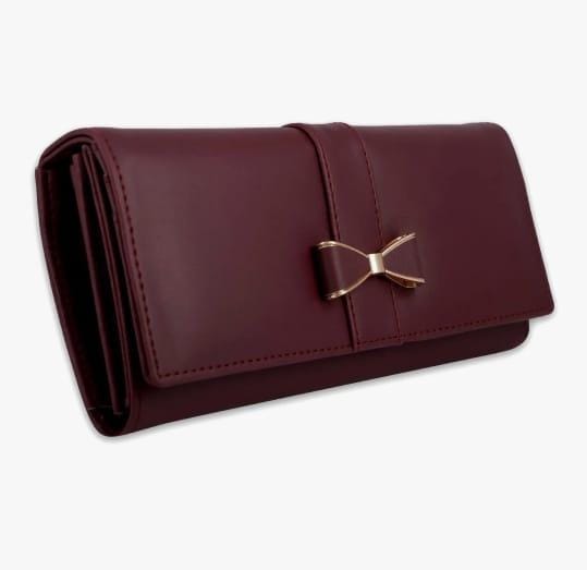 Women's Maroon Faux Leather Hand Wallet Clutch Trendy | 6 Card Slots | Phone Pocket