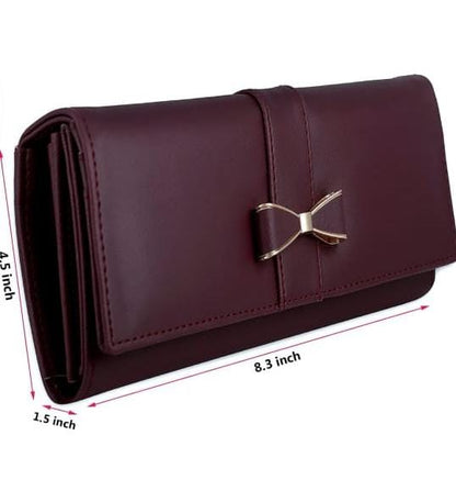 Women's Maroon Faux Leather Hand Wallet Clutch Trendy | 6 Card Slots | Phone Pocket
