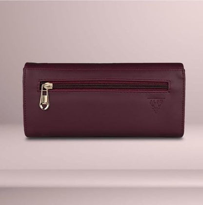 Women's Maroon Faux Leather Hand Wallet Clutch Trendy | 6 Card Slots | Phone Pocket
