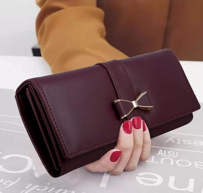 Women's Maroon Faux Leather Hand Wallet Clutch Trendy | 6 Card Slots | Phone Pocket