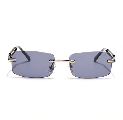 Sunglasses | Barrel | Smoked Black Rimless Silver Frame - ZESG67