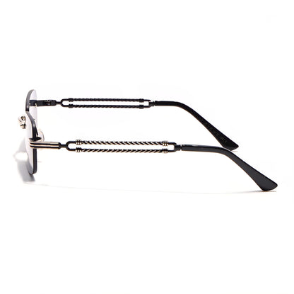 Sunglasses | Barrel | Smoked Black Rimless Silver Frame - ZESG67