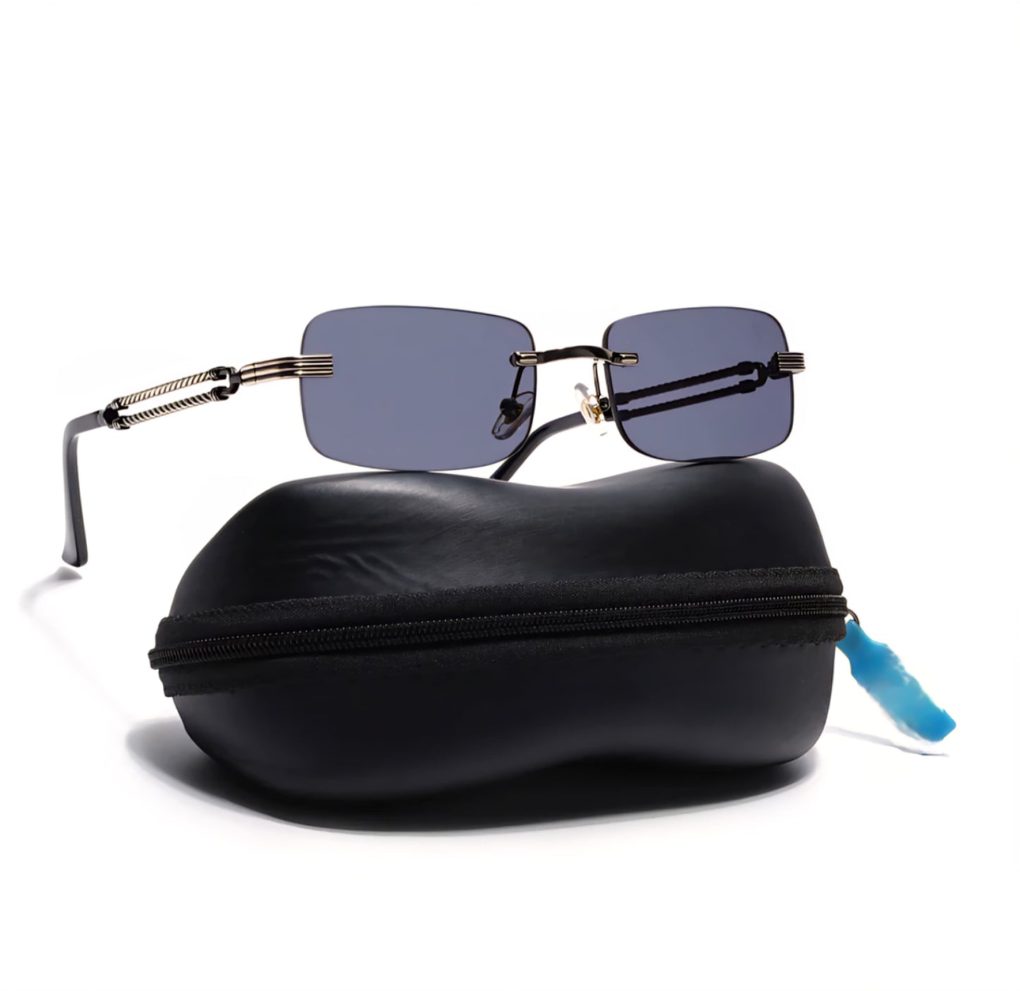 Sunglasses | Barrel | Smoked Black Rimless Silver Frame - ZESG67