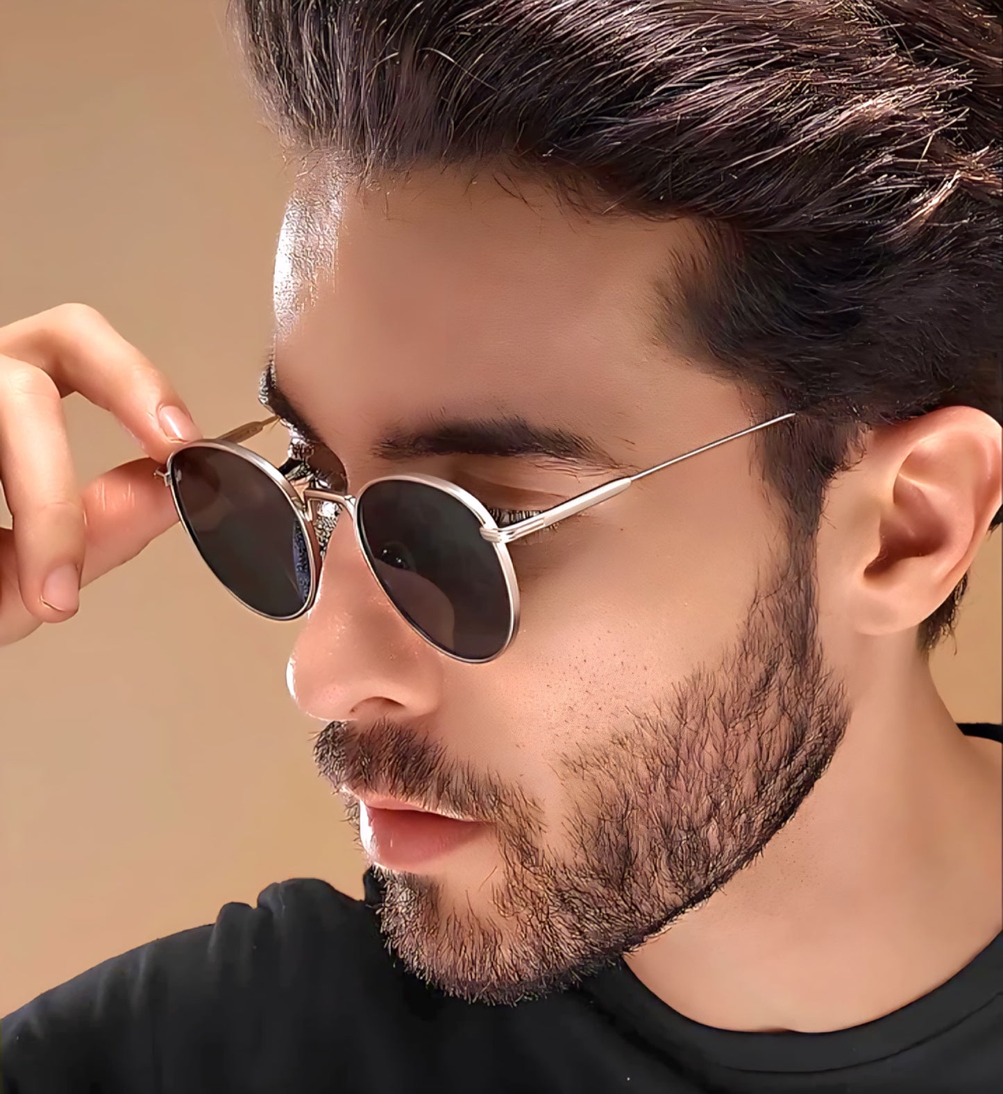 Sunglasses |Unisex Black Lens Gold Frame Rectangle Sunglasses - ZEST202011